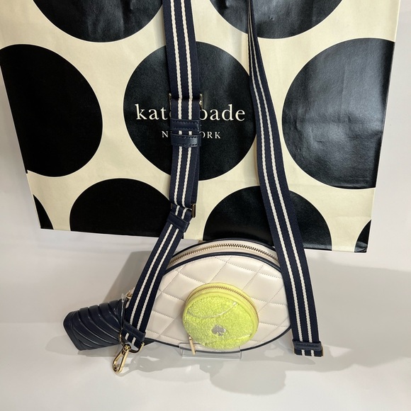 NWT KATE SPADE GRAND SLAM 3D TENNIS RAQUET CROSSBODY & CARD HOLDER - Picture 6 of 10